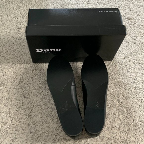 💎NWT Dune London Black Leather Metal Trim Loafers💎 - Picture 6 of 7